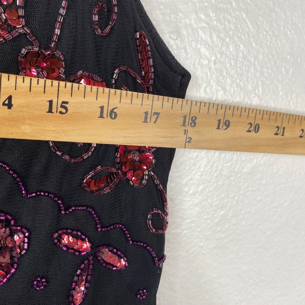 Adrianna Papell Women's Off Shoulder Beaded Sequins Cocktail Dress Black Sz 14 - Picture 15 of 16